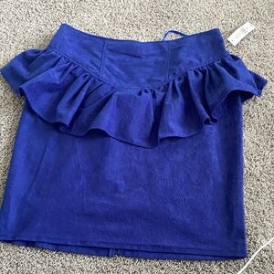 Chic Royal Blue Ruffle Mini Skirt new with tag color blue size large